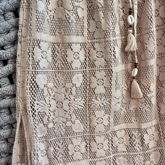 Aerie Patchwork Cream Floral Lace Swim Coverup Skirt Woman's XS - Picture 9 of 10